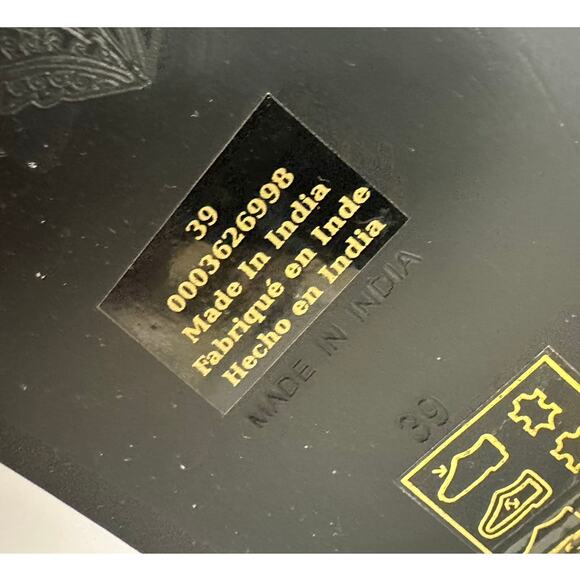 Free People Flip Flop Leather size 8.5 Wonderland Black Platform Sandals 39 NWOB - Picture 7 of 7